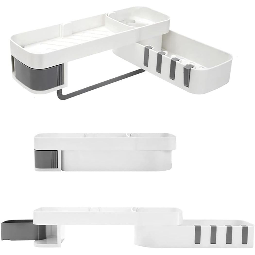 Smart corner shelf for shower - foldable - plastic