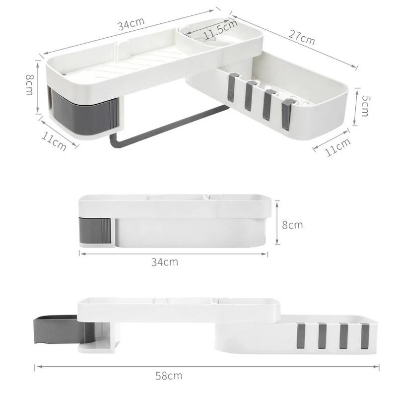 Smart corner shelf for shower - foldable - plastic