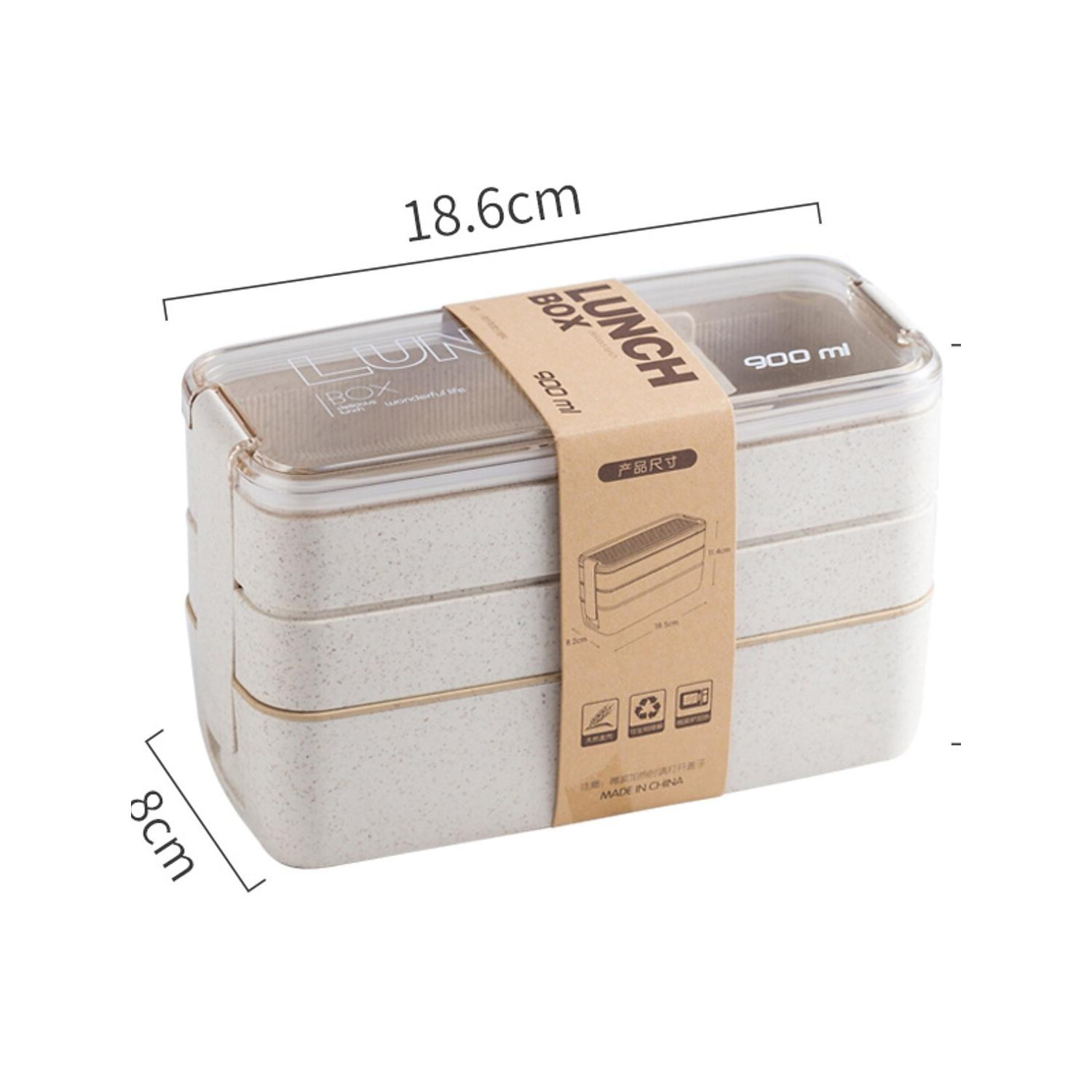 Lunch box - 3 piani - beige - 900 ml