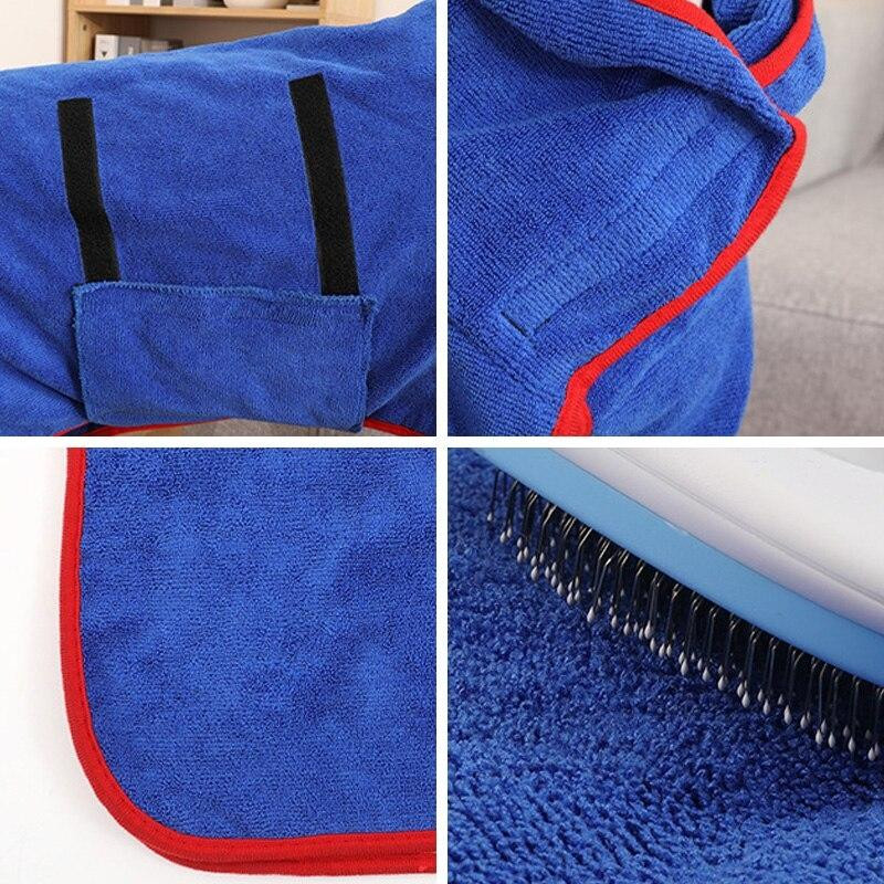 Badjas voor hond - blauw - Large