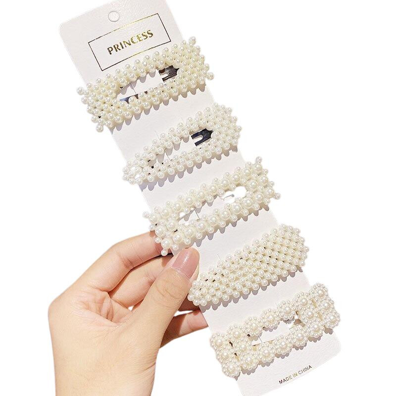 Pinces à cheveux avec perles - set - 5 pcs