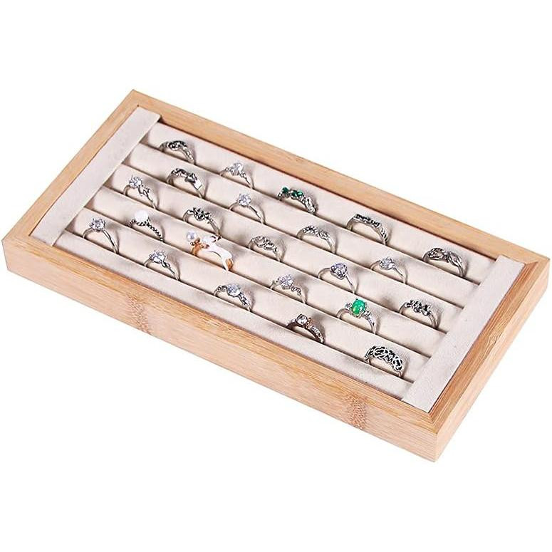 Set per anelli - bambù - beige