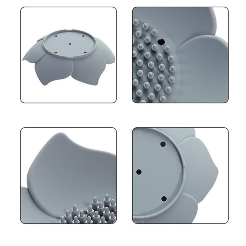 Soap cup - lotus flower - grey
