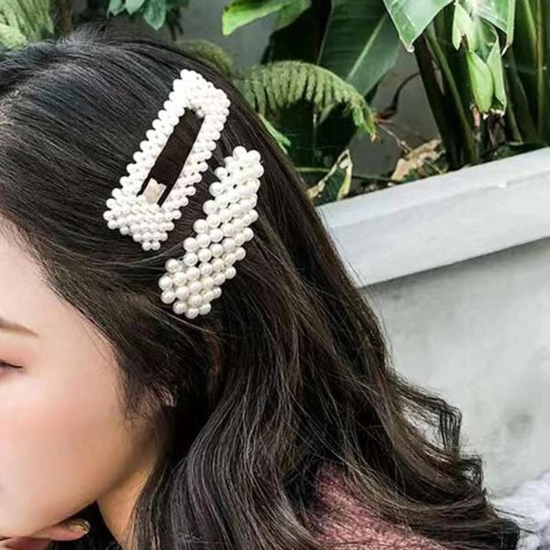 Pinces à cheveux avec perles - set - 5 pcs