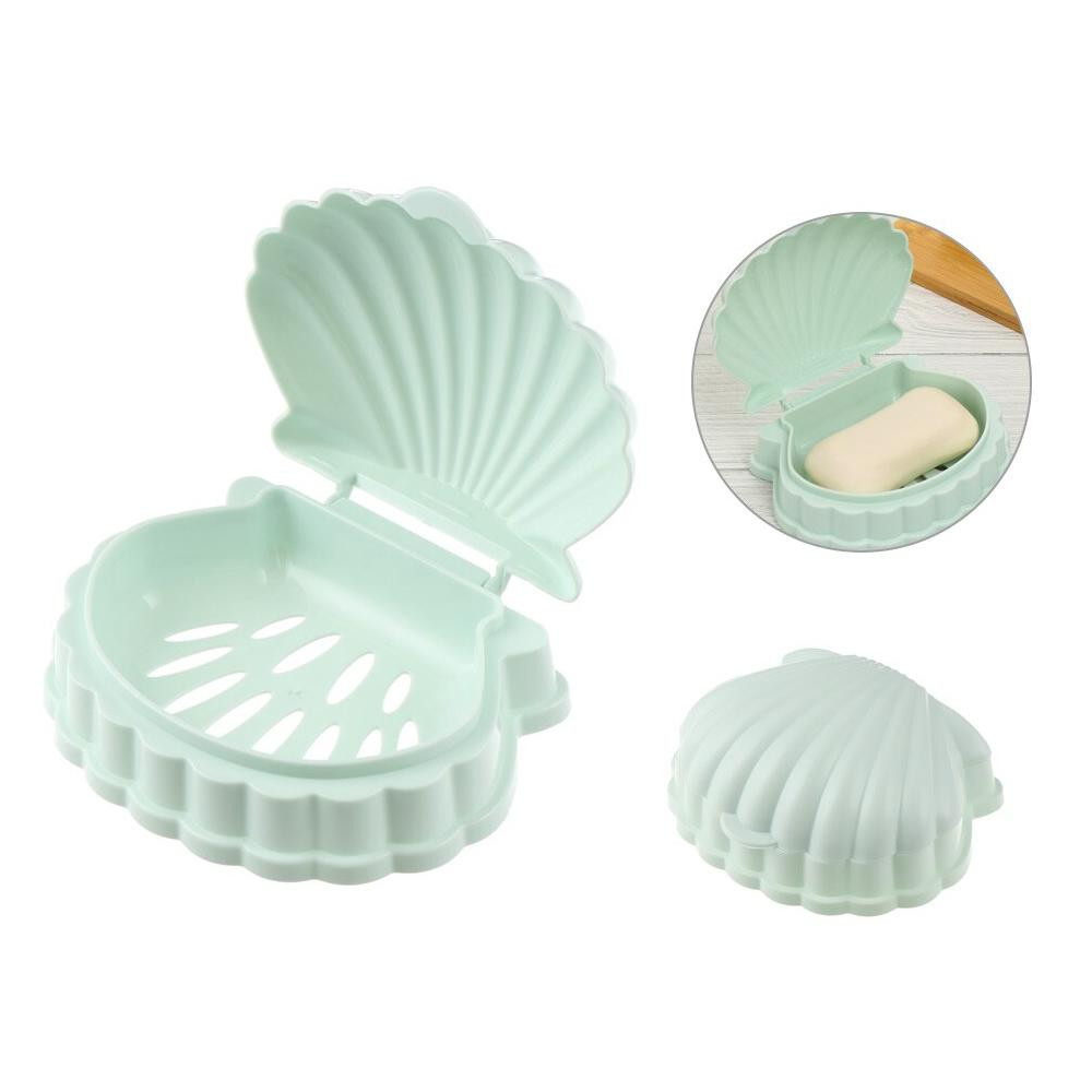 Portable soap cup - seashell - plastic