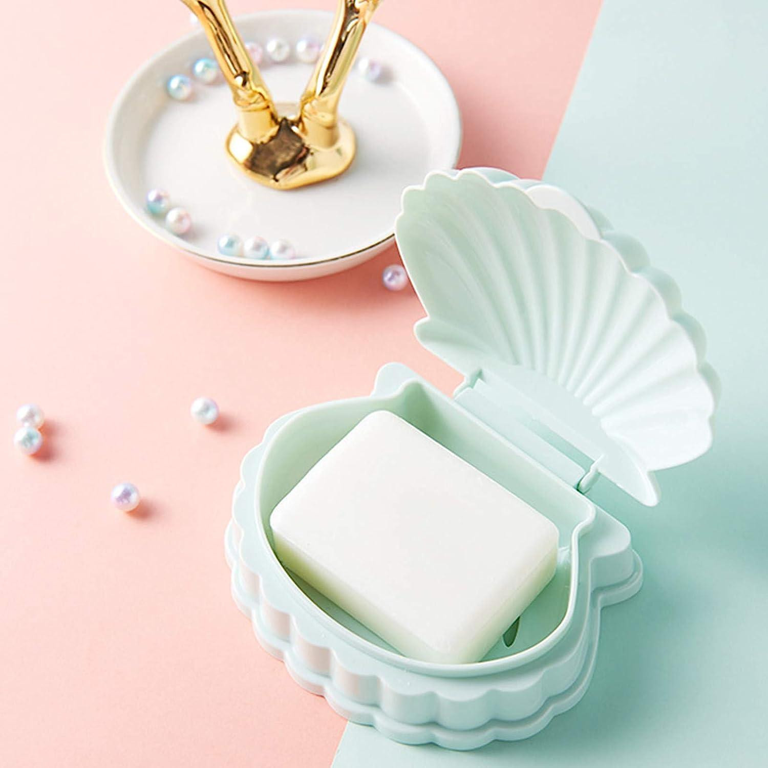 Portable soap cup - seashell - plastic