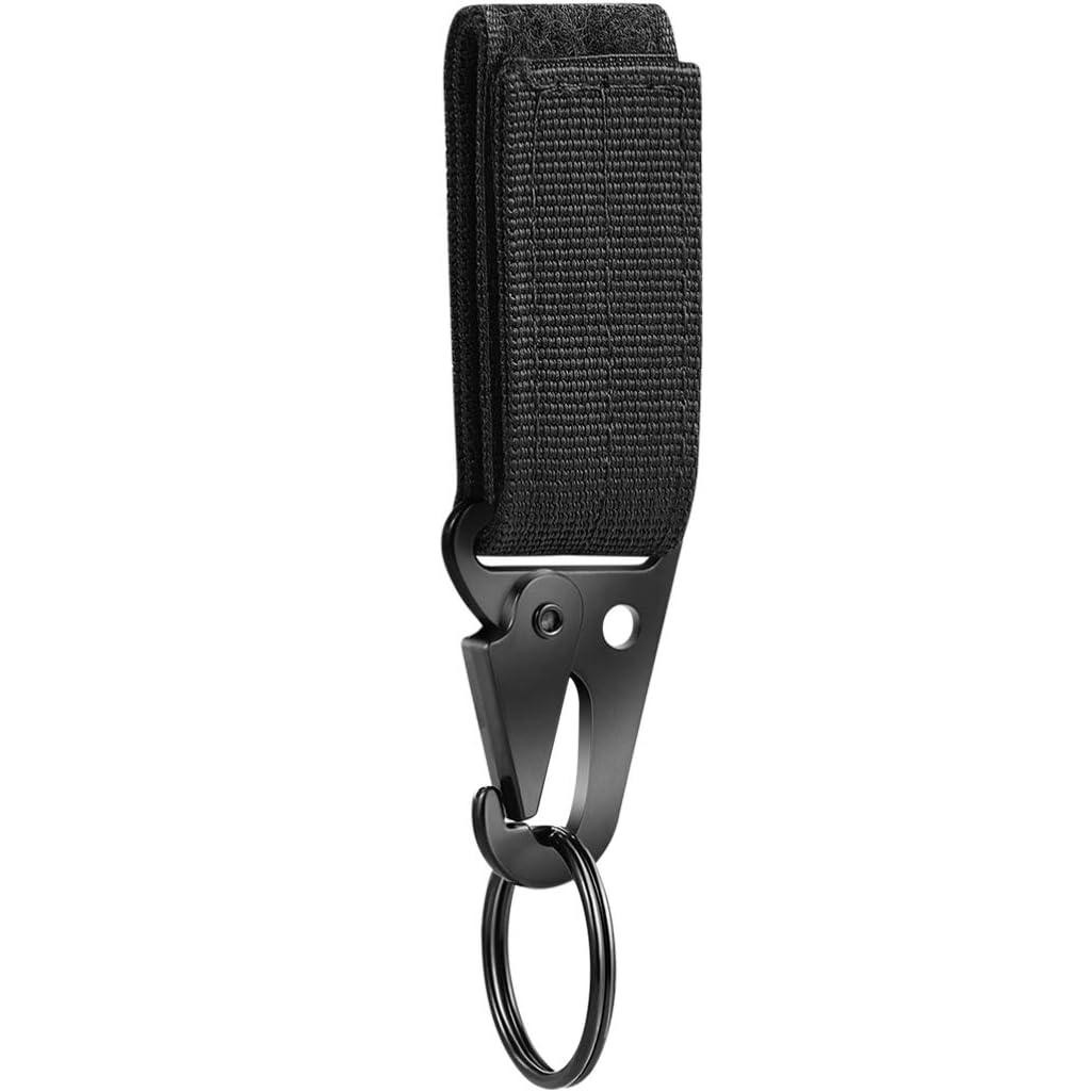 Carbine hook with key ring - black