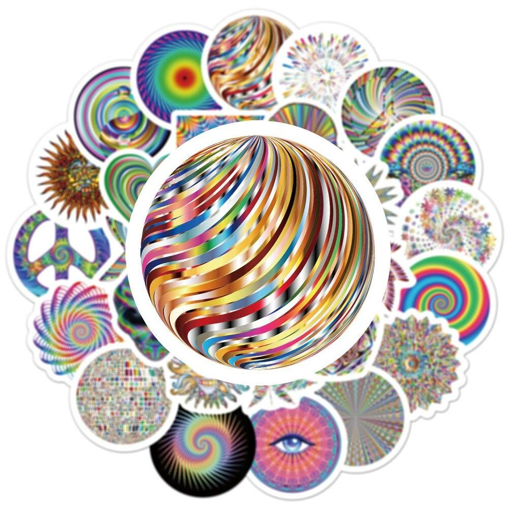 Stickers - psychedelic patterns - 50 pcs
