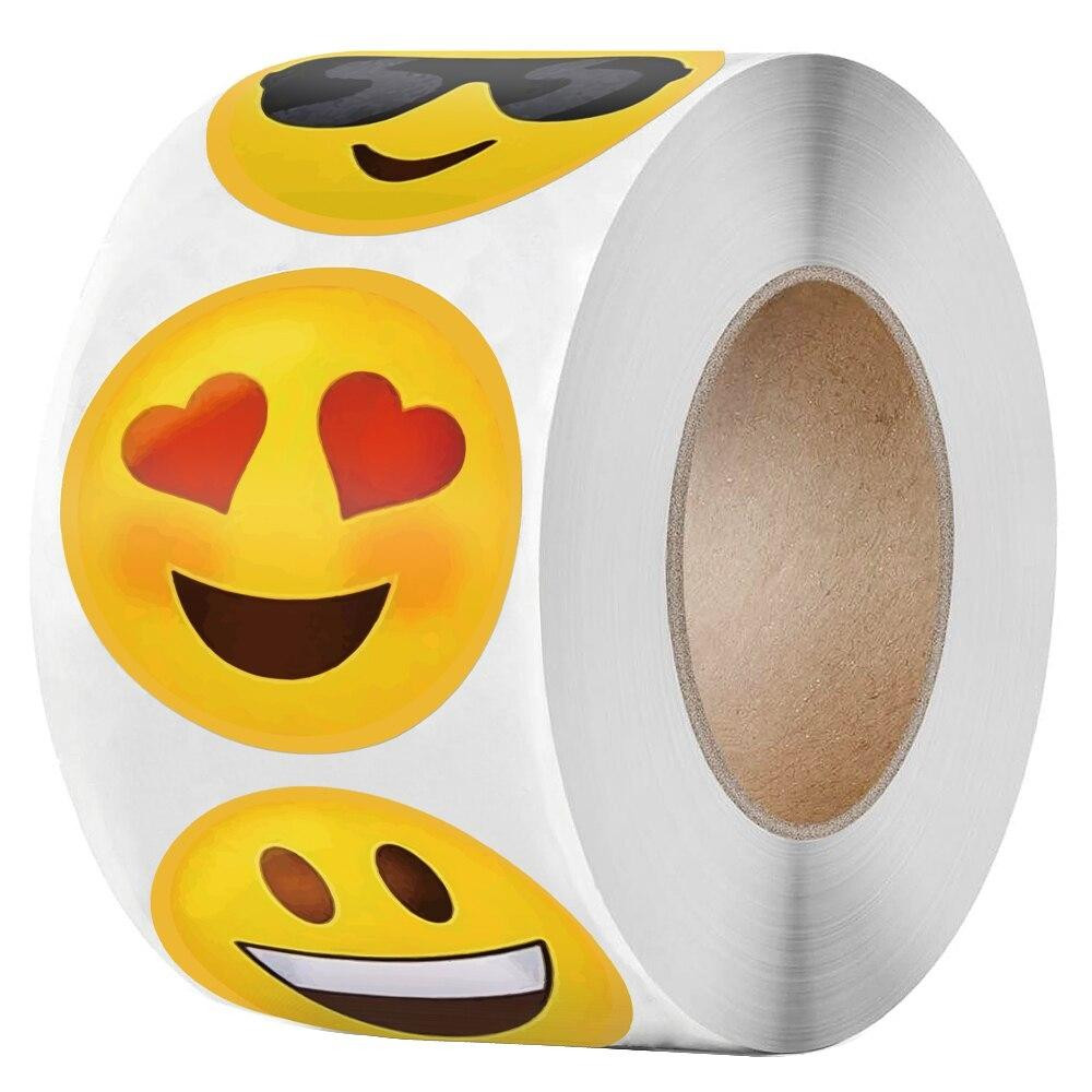 Stickers - smileys - 500 pcs - roll