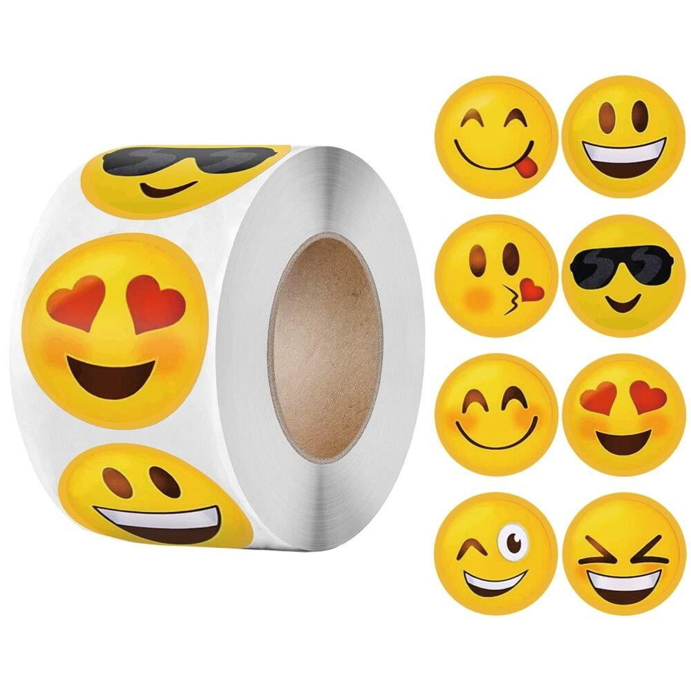 Stickers - smileys - 500 pcs - roll