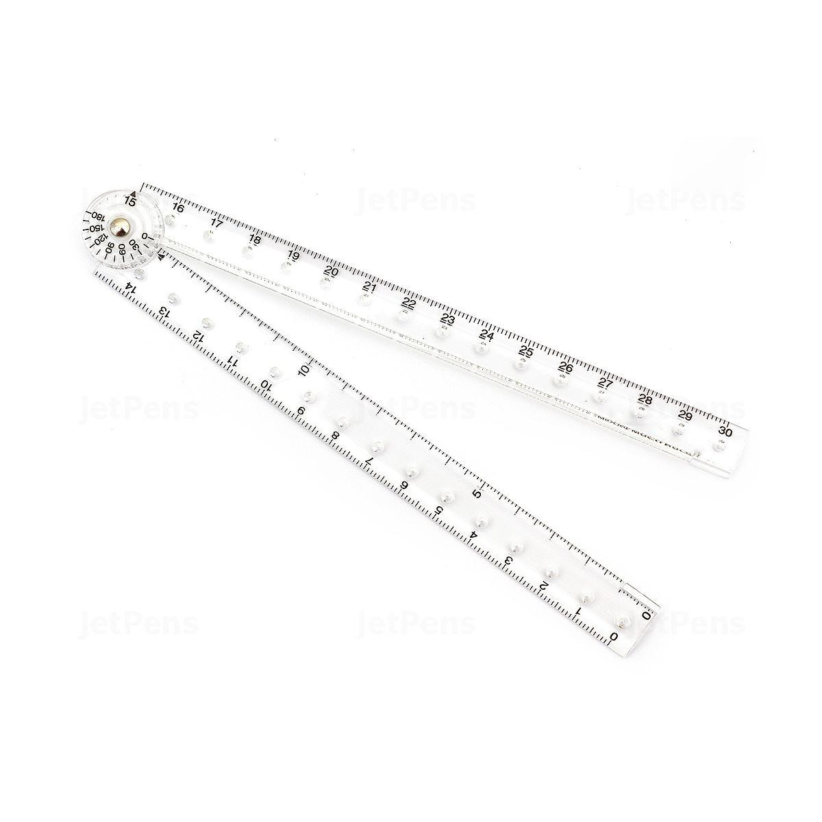 Folding ruler with a degree board