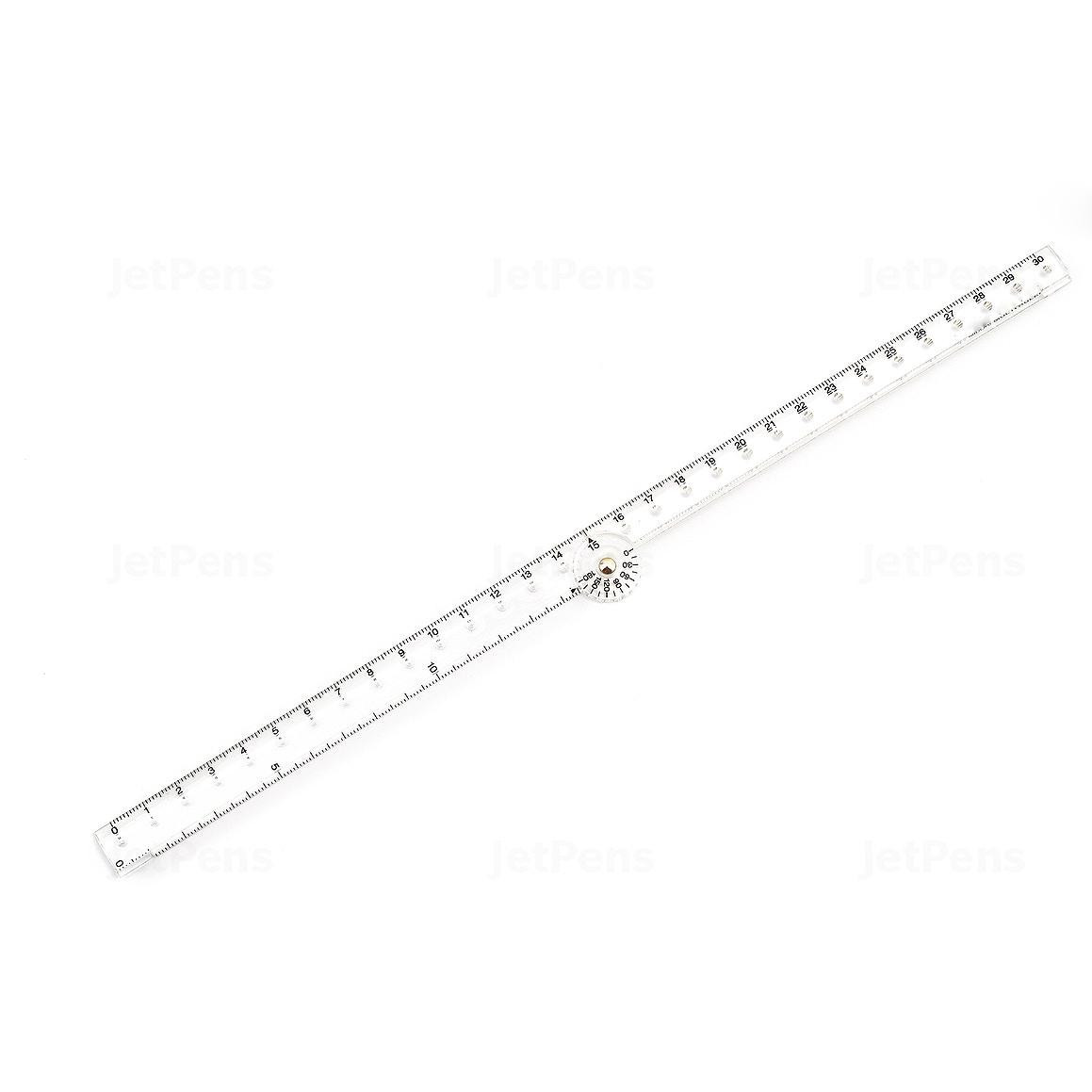 Folding ruler with a degree board