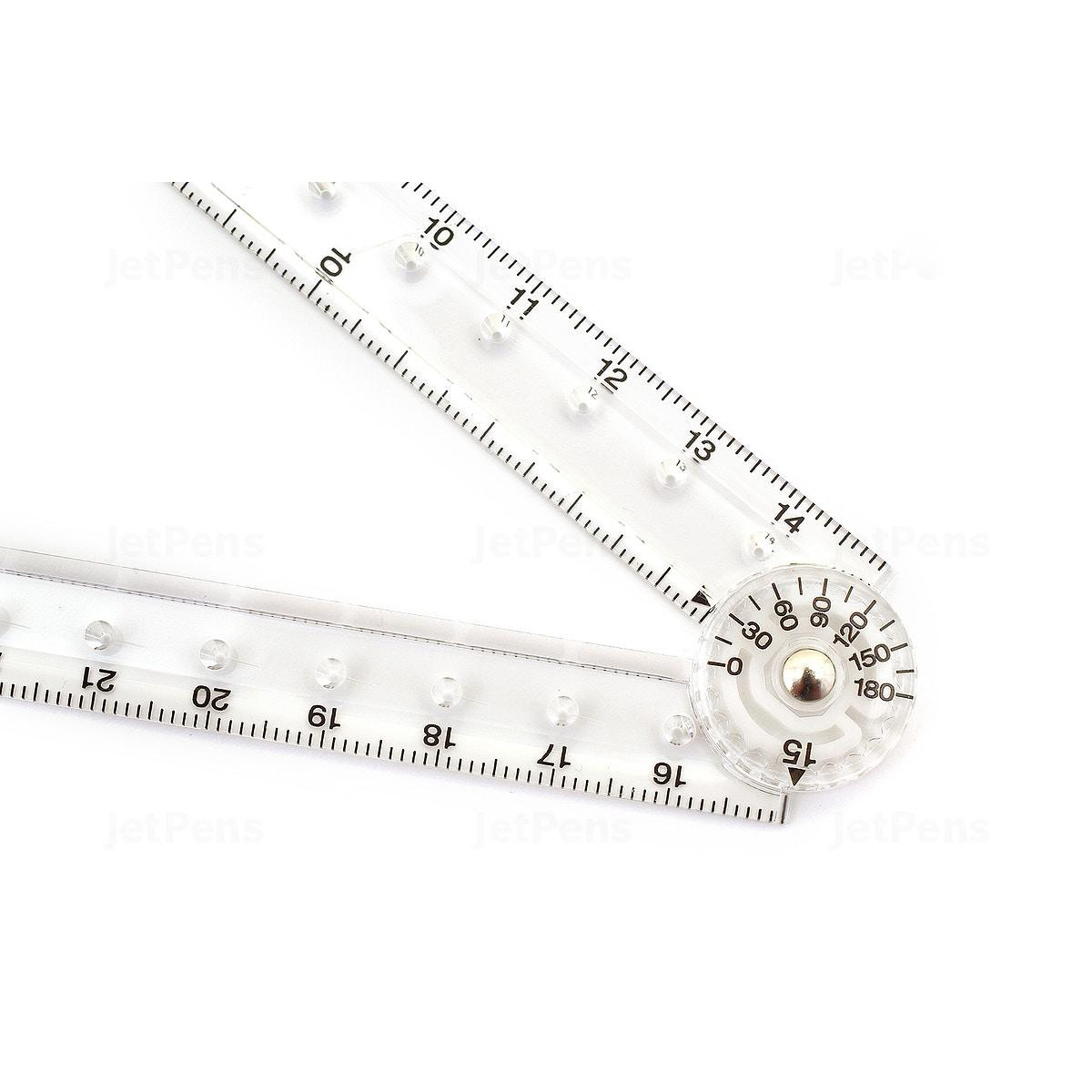 Folding ruler with a degree board