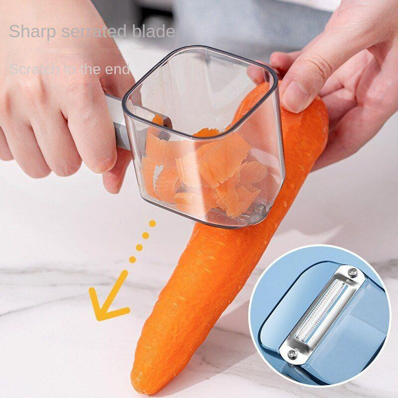 Potato peeler with containers - gray