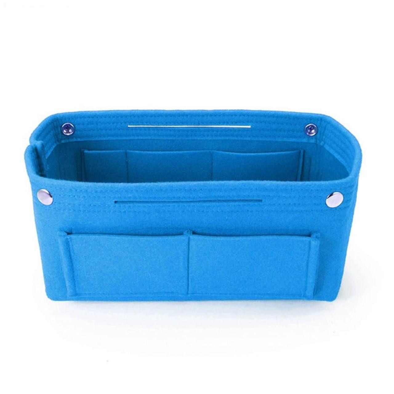 File bag for makeup - many compartments - blue