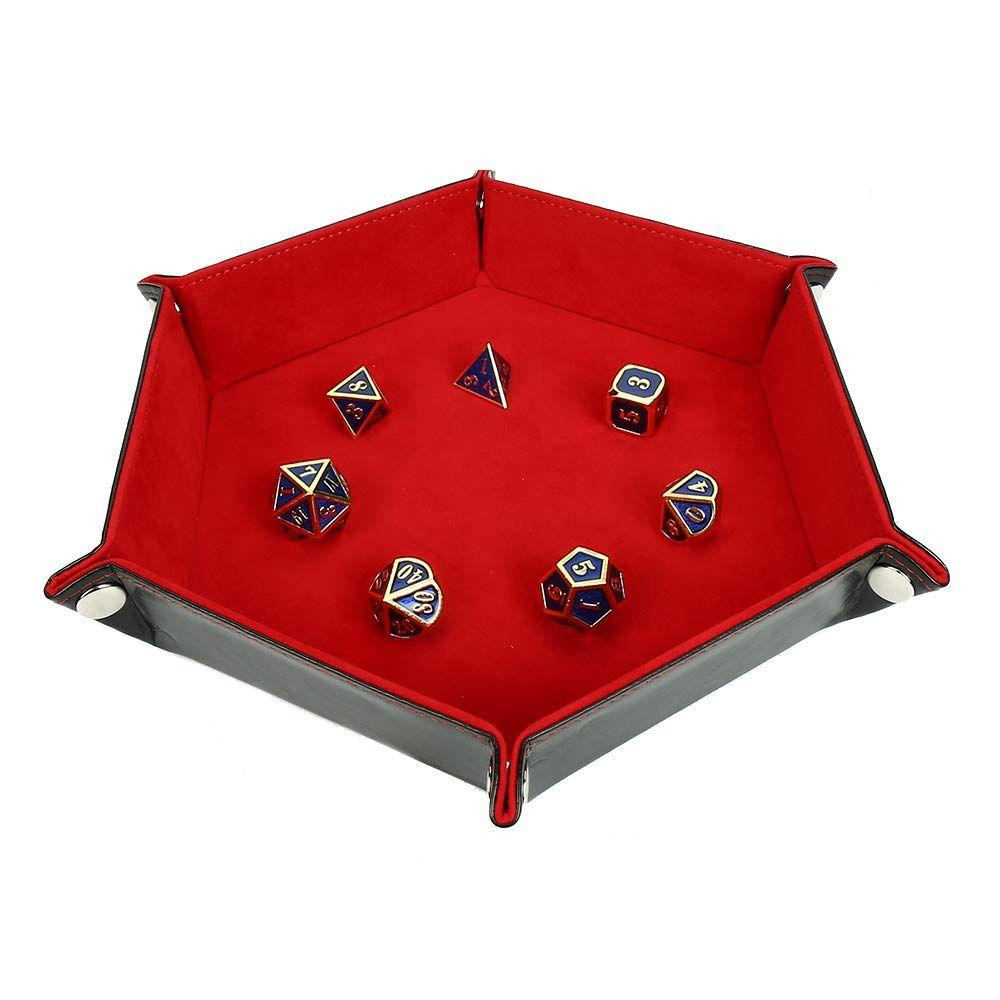 Dice mat, foldable - red