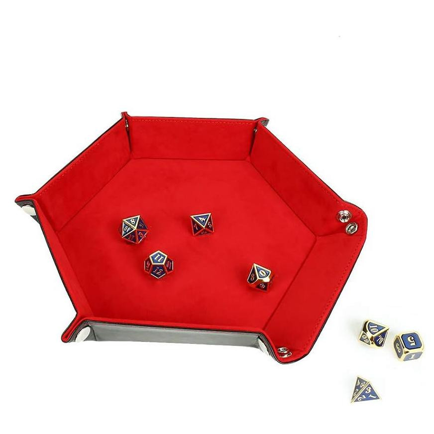Dice mat, foldable - red