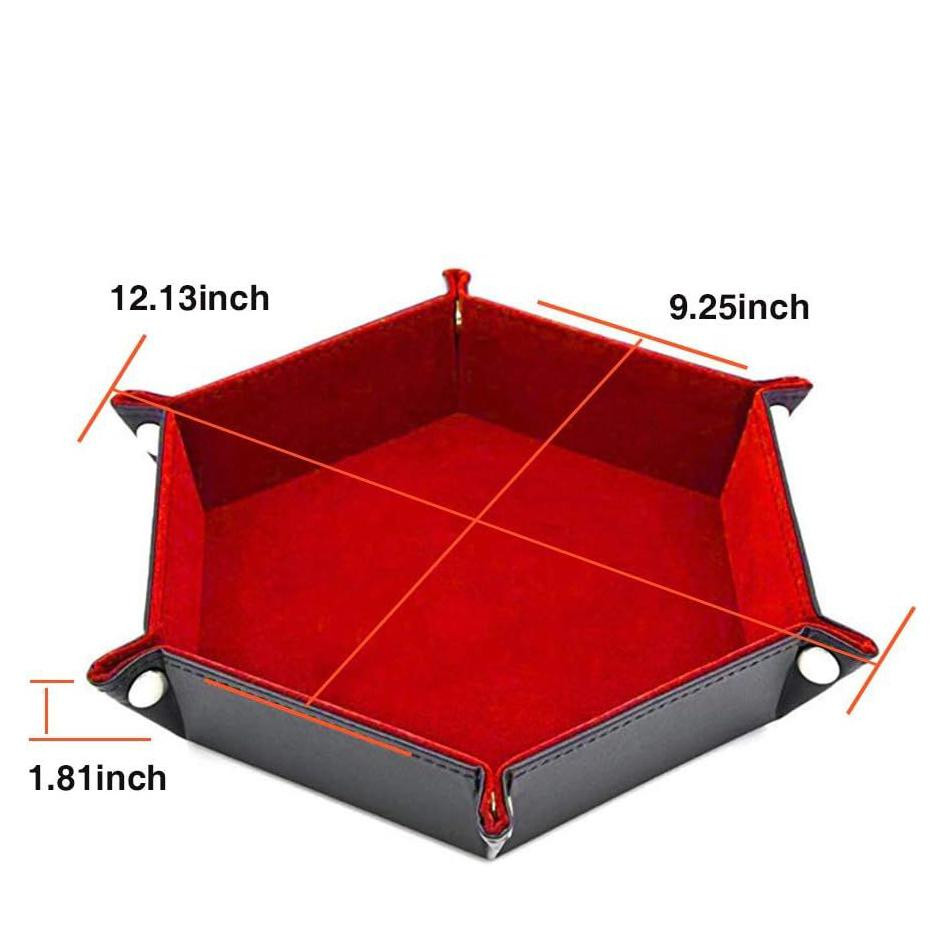 Dice mat, foldable - red