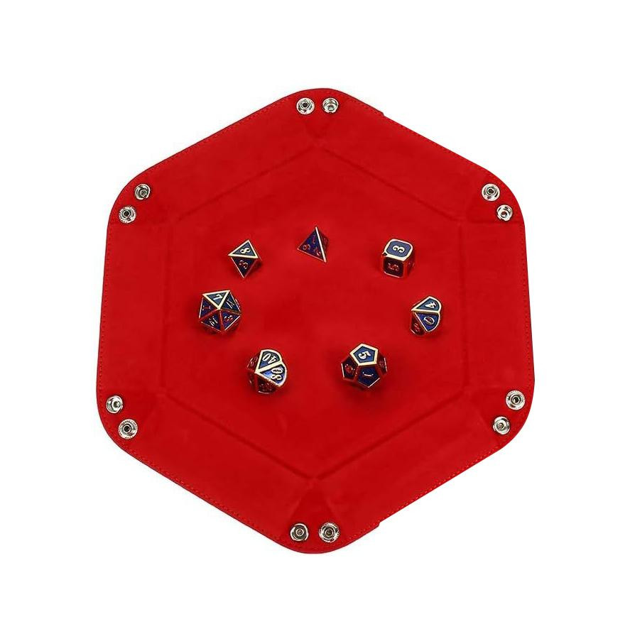 Dice mat, foldable - red