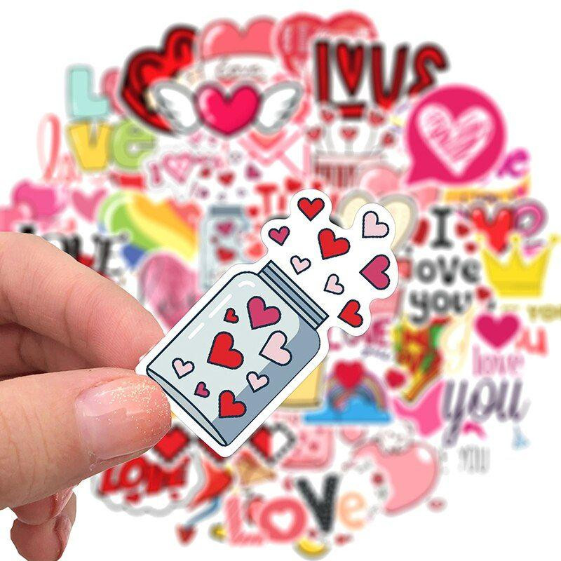 Stickers - love - 50 pcs