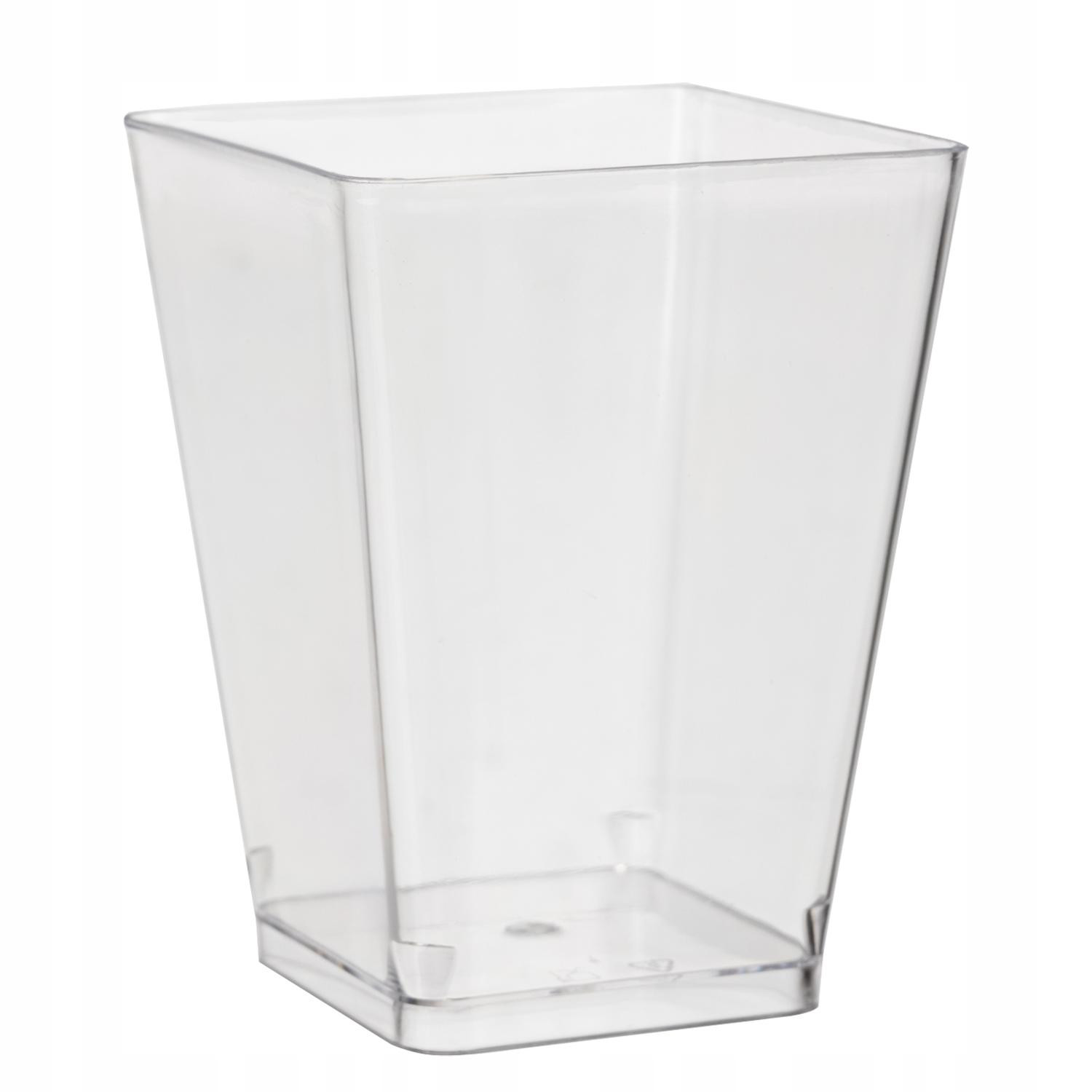 Square plastic cups - 120 ml - 50 pcs