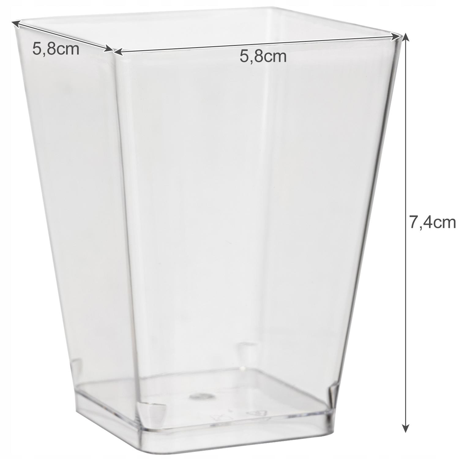 Square plastic cups - 120 ml - 50 pcs