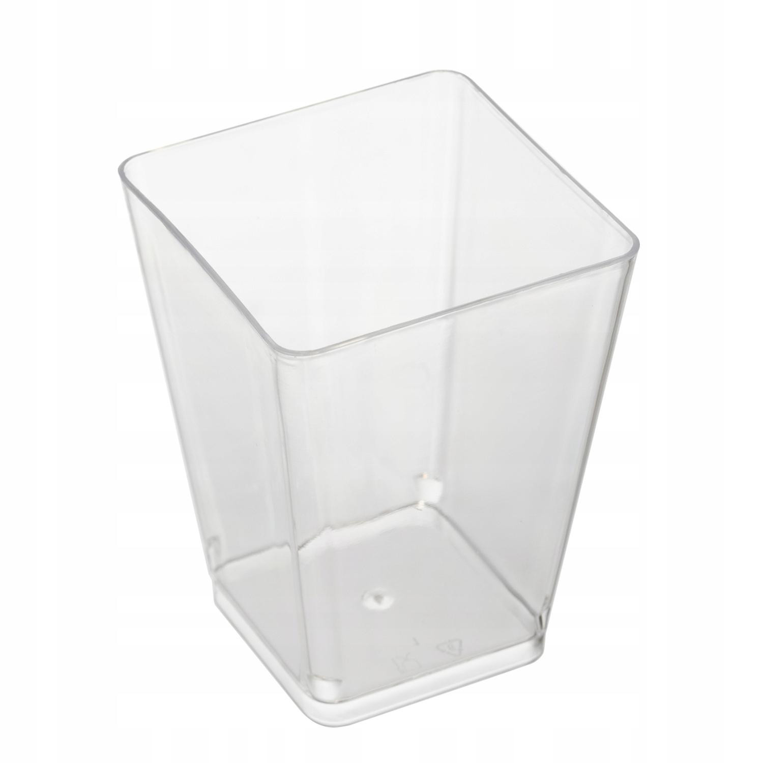Square plastic cups - 120 ml - 50 pcs