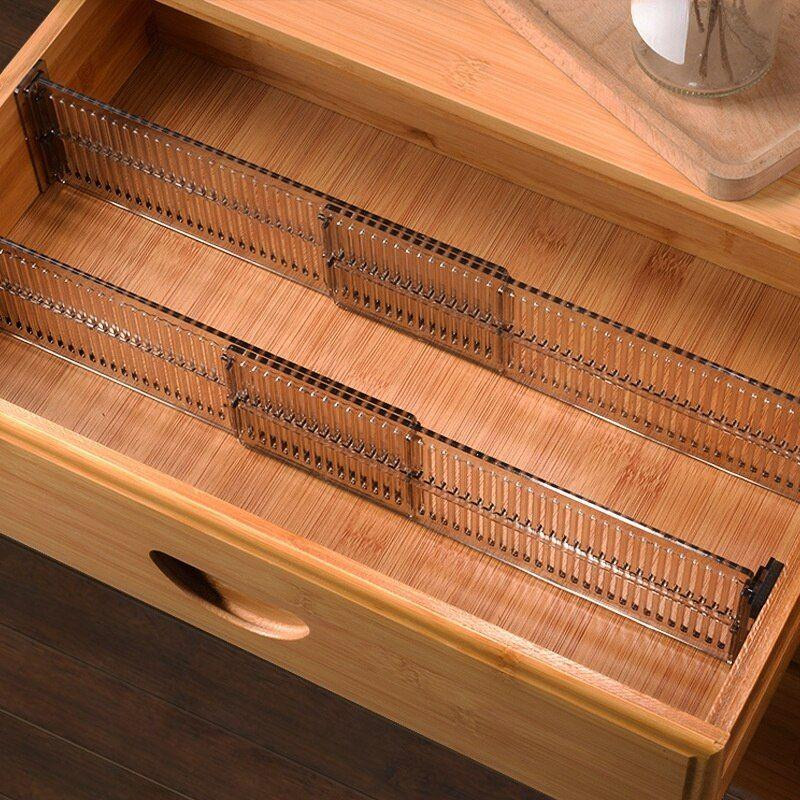 Adjustable box divider - 2 parts - Transparent plastic
