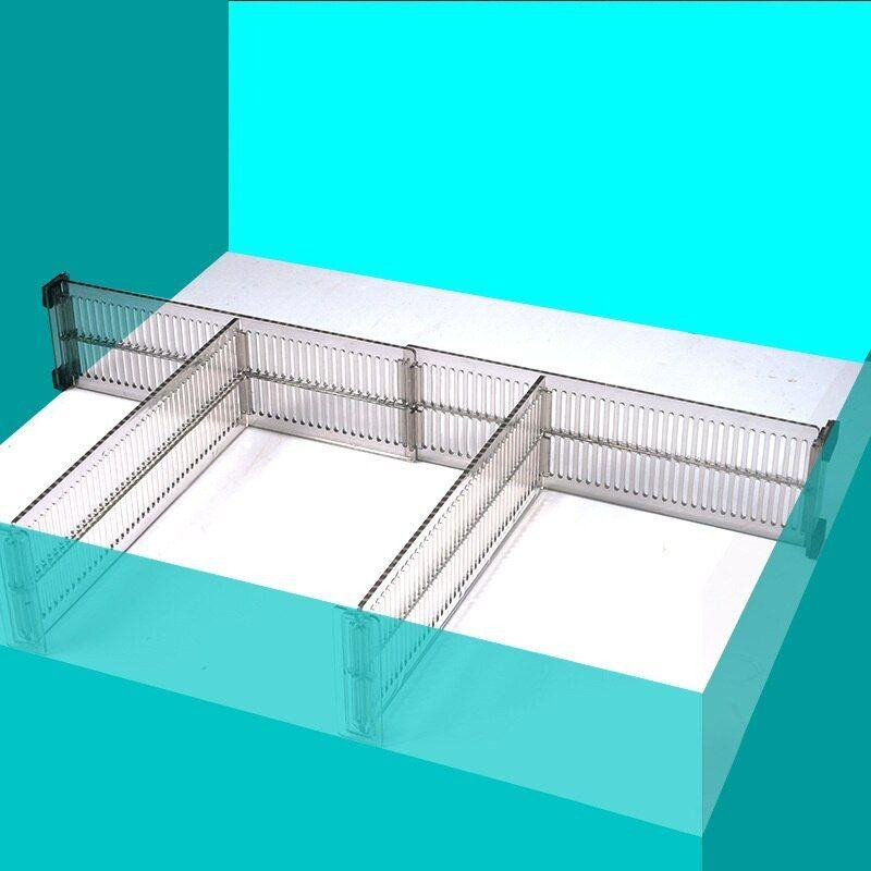 Adjustable box divider - 2 parts - Transparent plastic