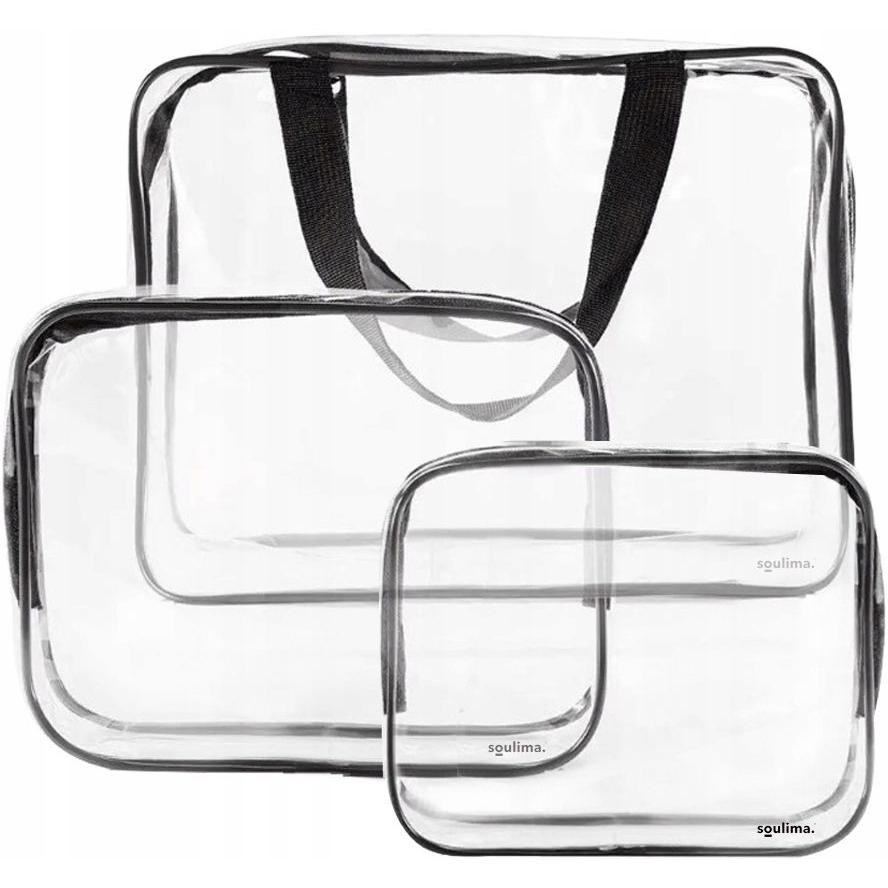 Transparent necessities - 3 pcs - pvc