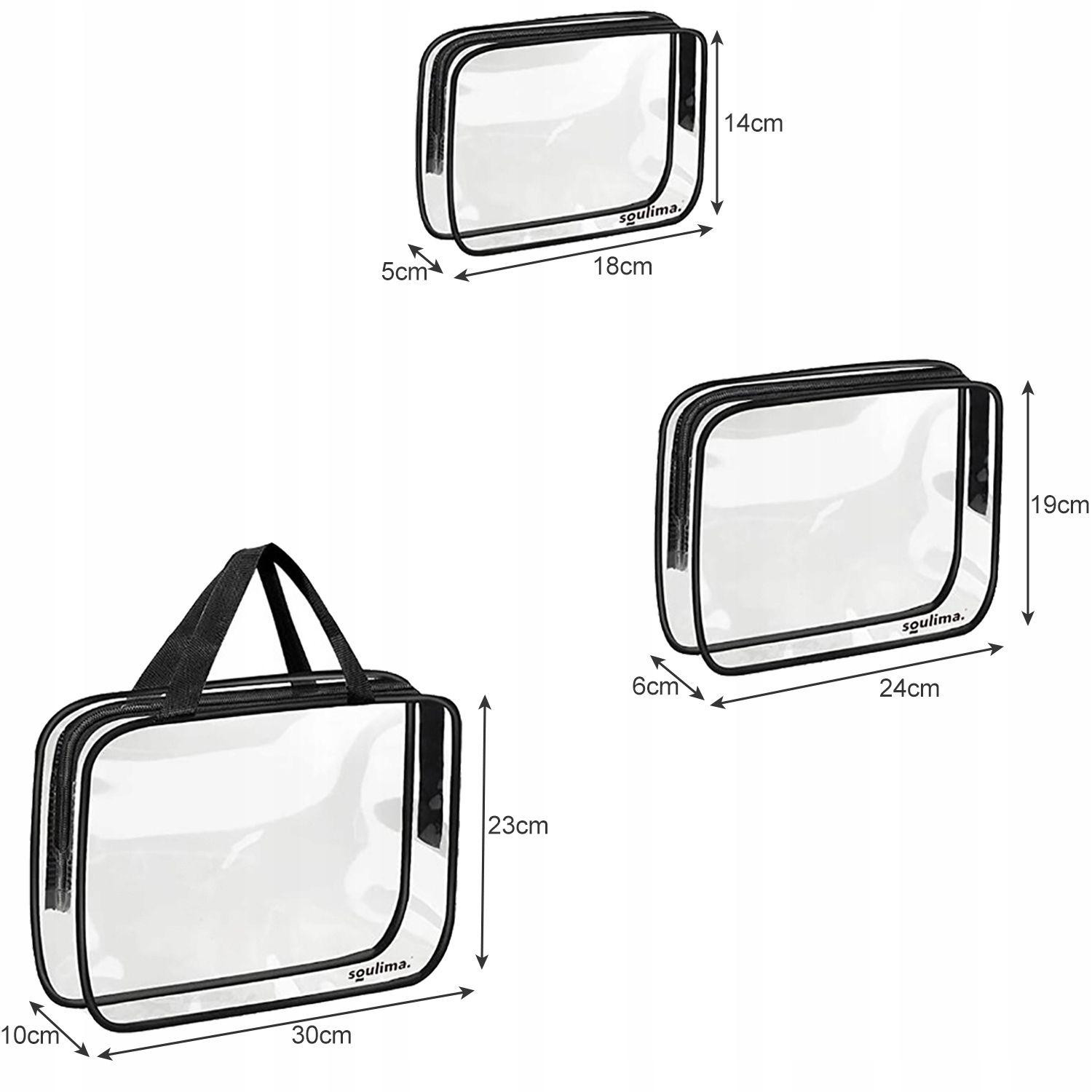 Transparent necessities - 3 pcs - pvc