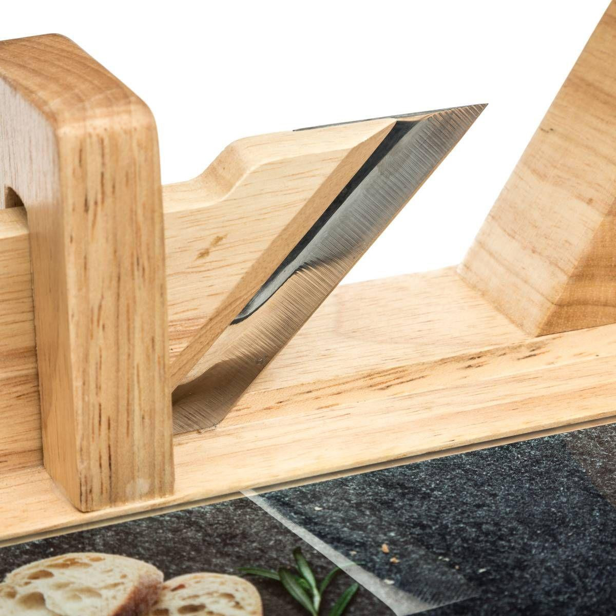 Fleisch- und Käseschneider mit Tablett - Holz