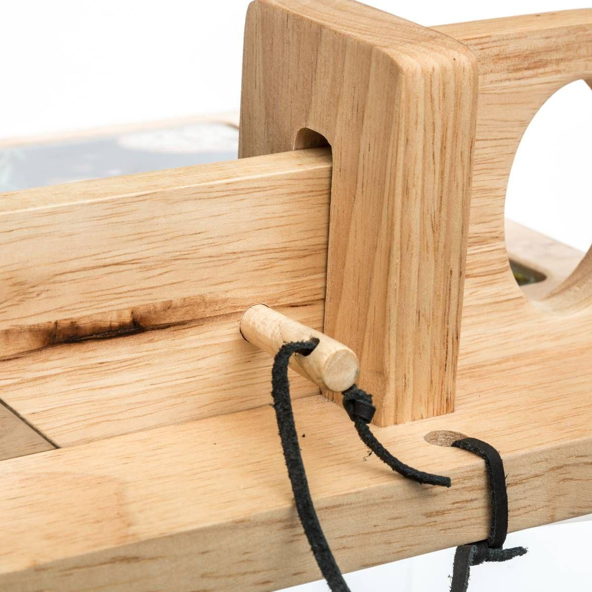 Fleisch- und Käseschneider mit Tablett - Holz