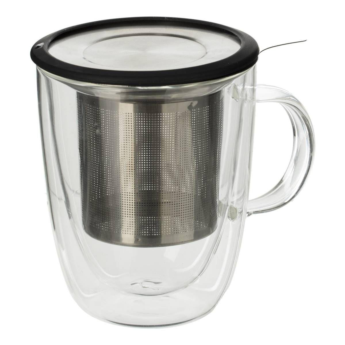 Theme mug with strainer - glass