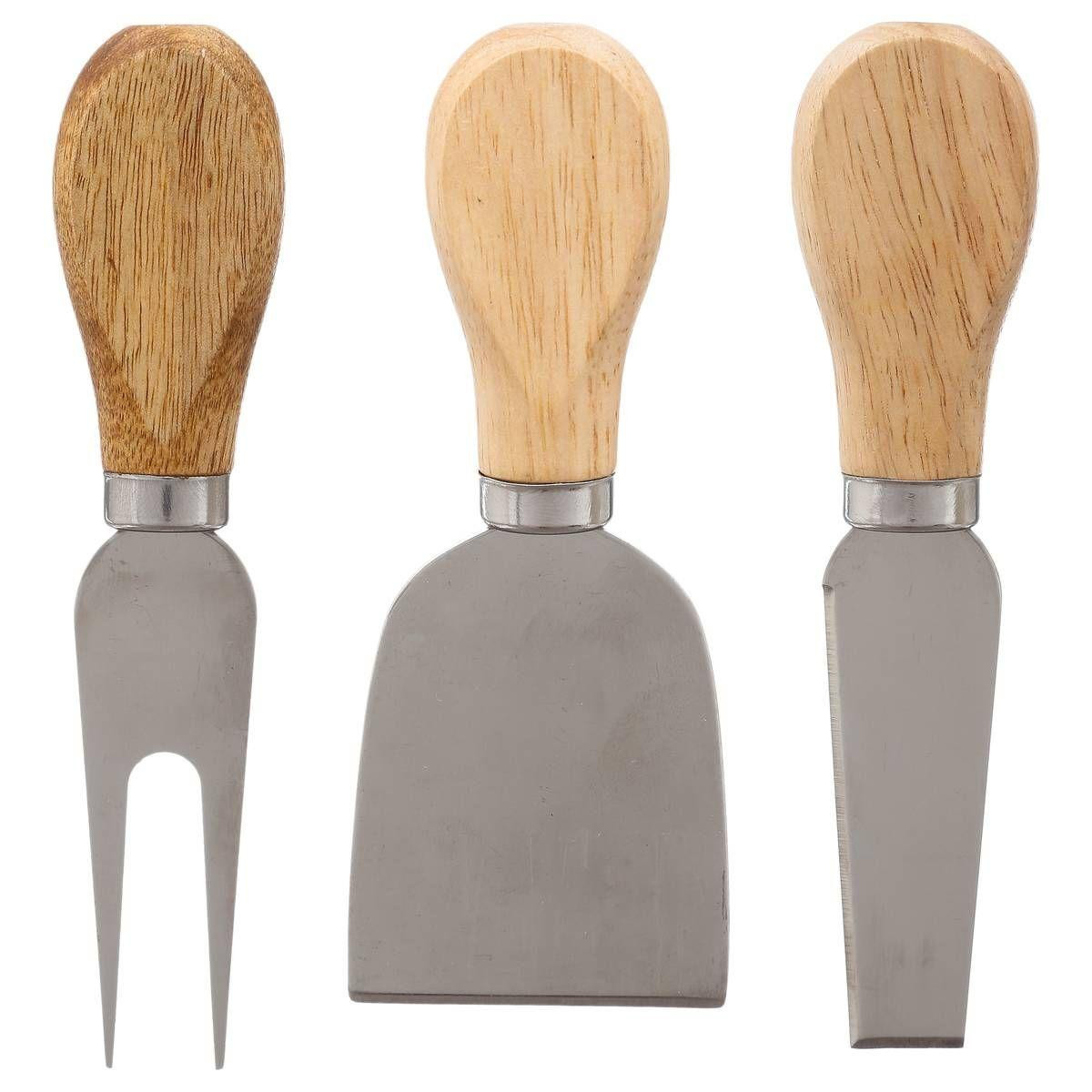Käsetablett mit 3 Messern - Schiefer