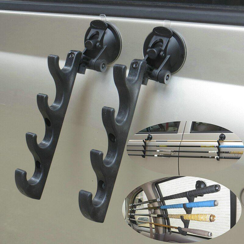 Rod holder for car - suction cup function