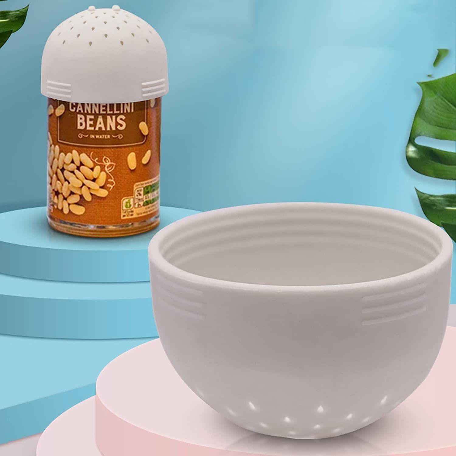 Small colander for canning jars - white - silicone