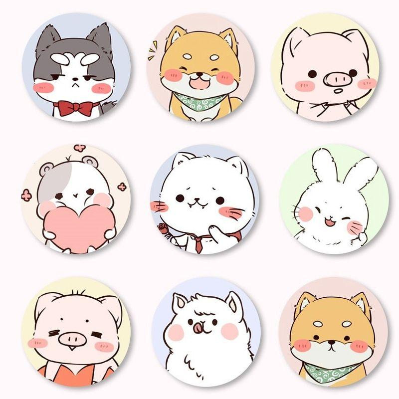 Round Patches - Animal Patterns - 120 pcs