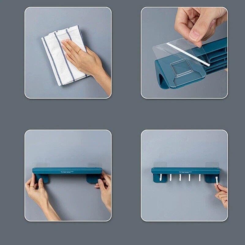 Smart kitchen shelf - hooks and knife holders - blue