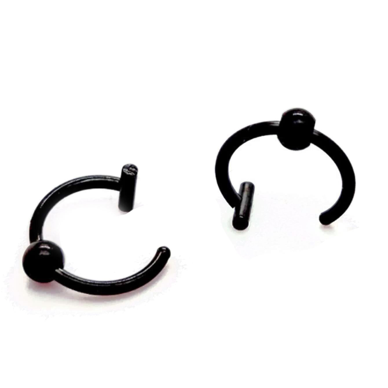RVS neppiercing - 8 mm - zwart