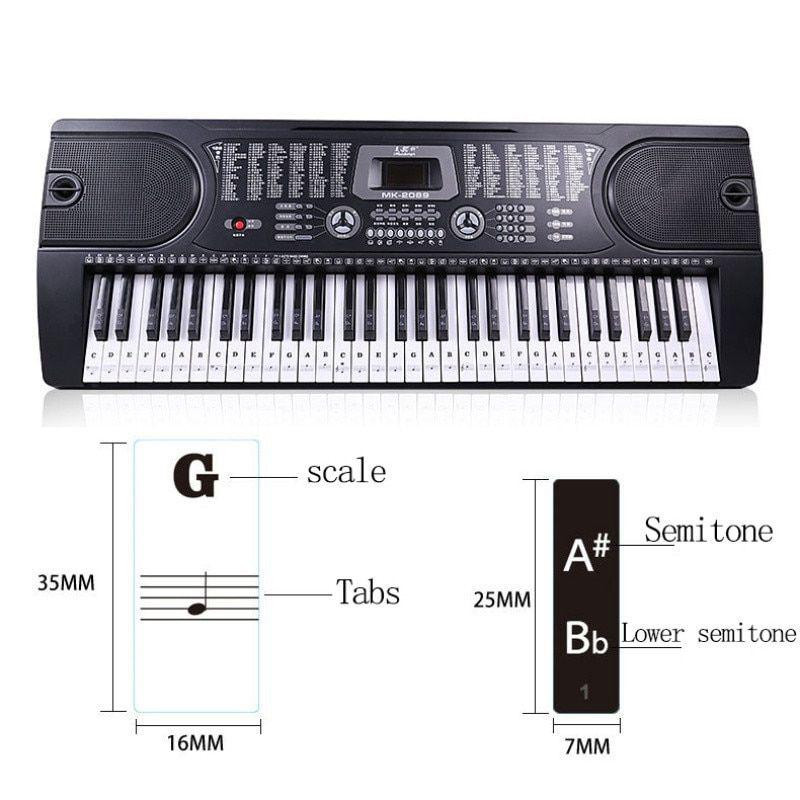 Removable stickers for piano - multicolored