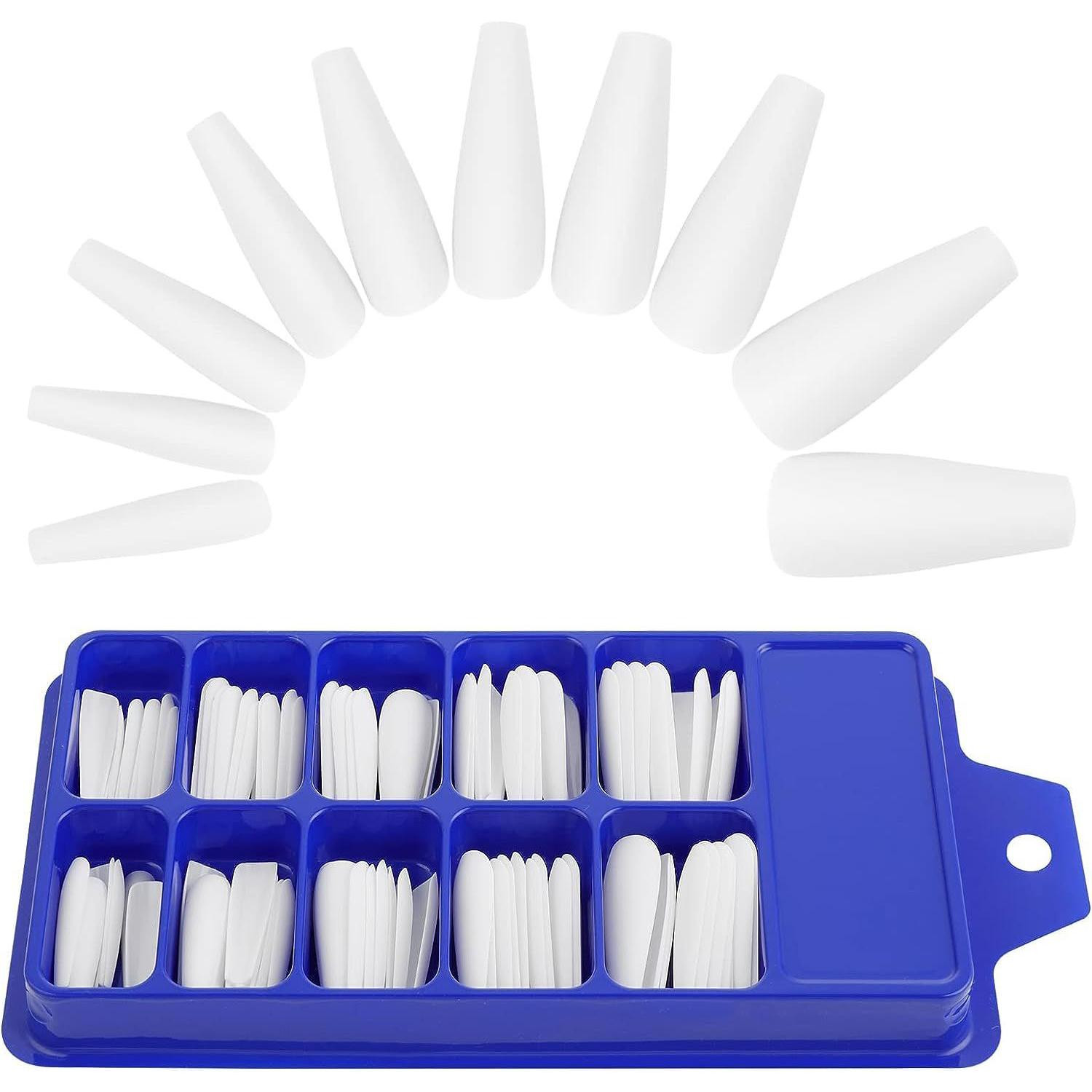 Witte nageltips - acryl - 100 st