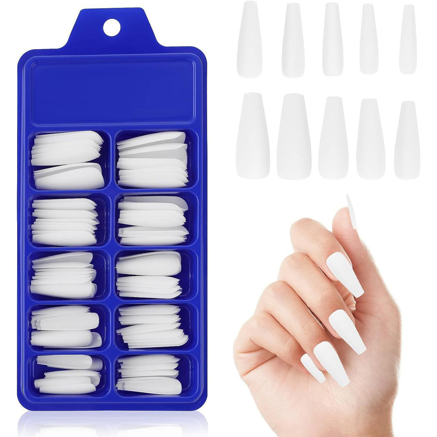Witte nageltips - acryl - 100 st