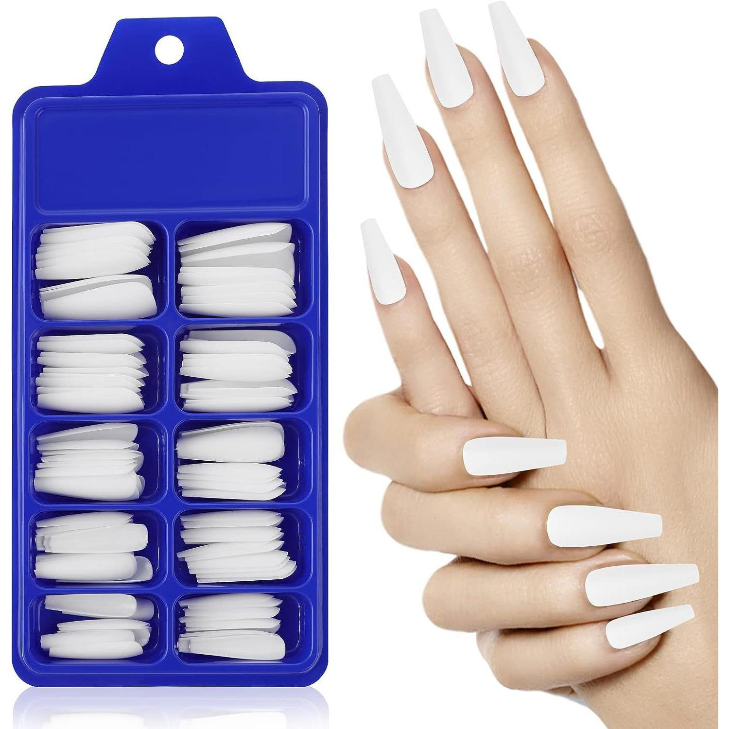 Witte nageltips - acryl - 100 st