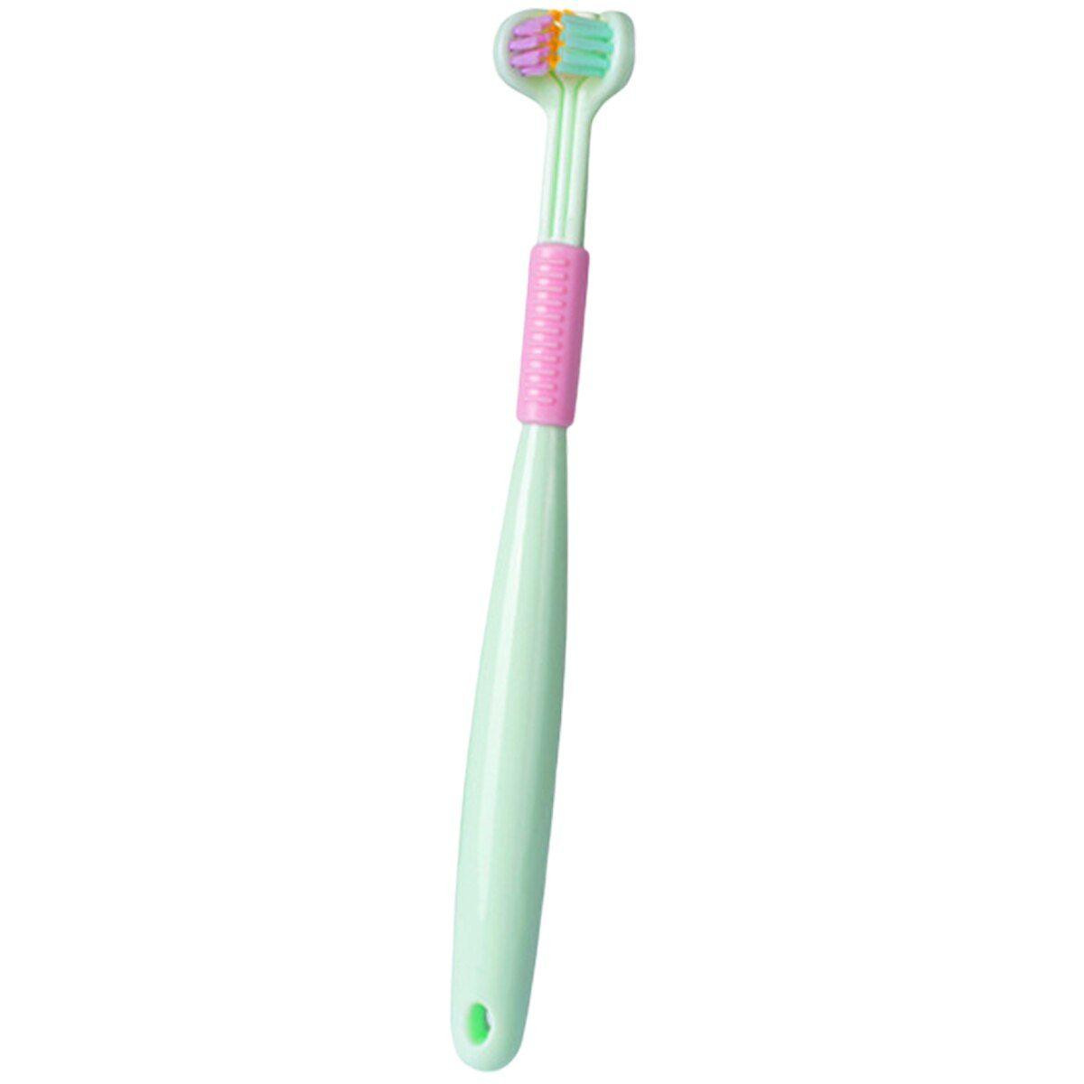 Three -sided toothbrush for children - green
