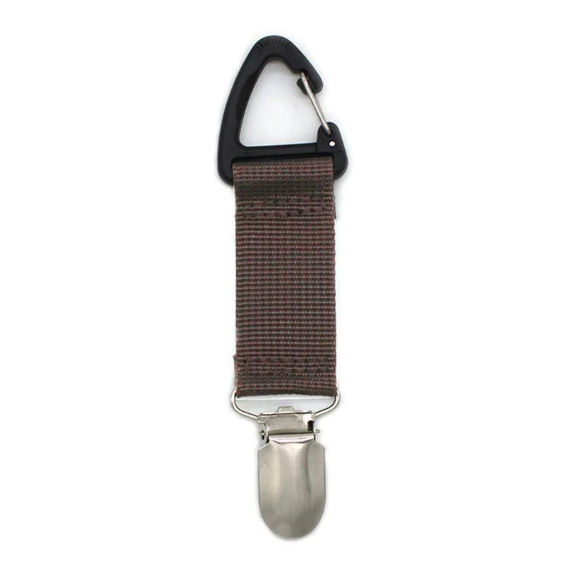 Hat clamp for bag - brown