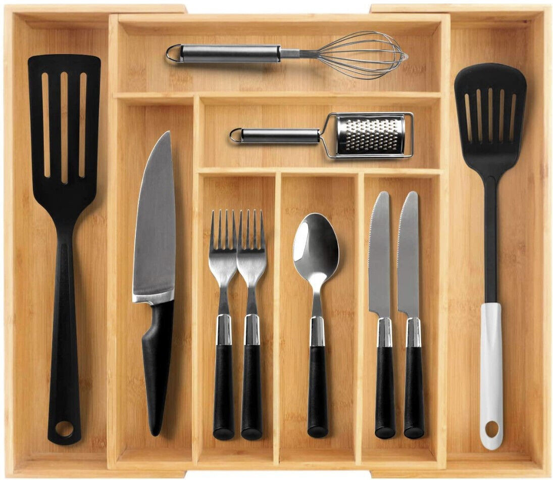 Cutlery Box in Bamboo - Extendable