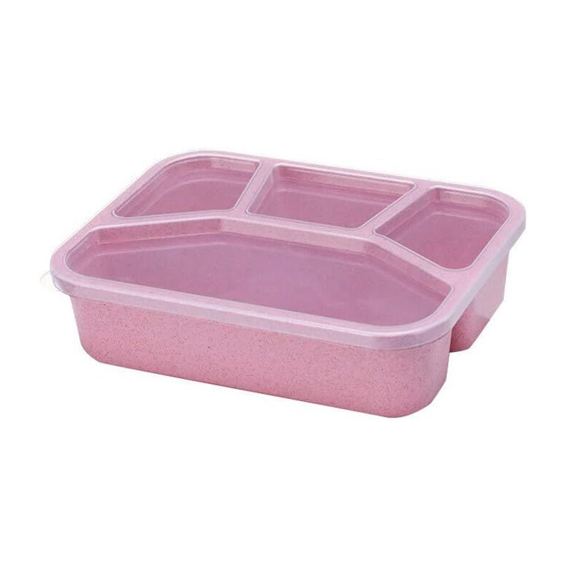 Caja de comida con 4 compartimentos - plástico biodegradable