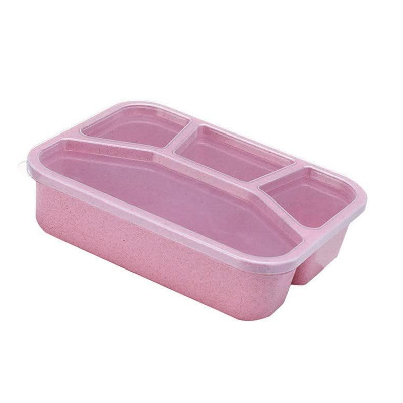 Caja de comida con 4 compartimentos - plástico biodegradable