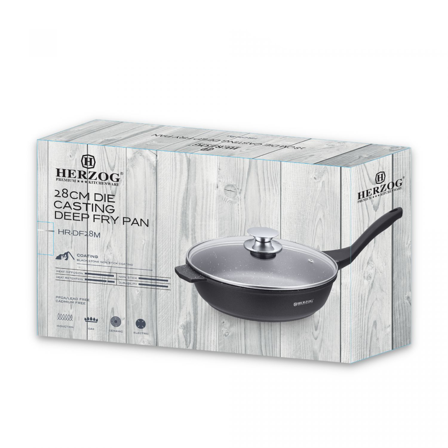 Bräter mit Griff - Aluminium - Schwarz